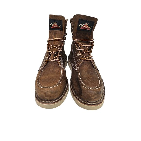 Thorogood Men's 6" 814-4203 USA Wedge Sole Soft Toe Boot Brown Size 10 2E - Picture 6 of 8